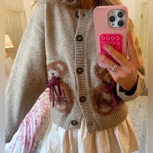 Teddy Bear Button Up Cardigan/Sweater